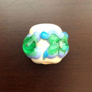 Hand Blown Glass Flower Bead